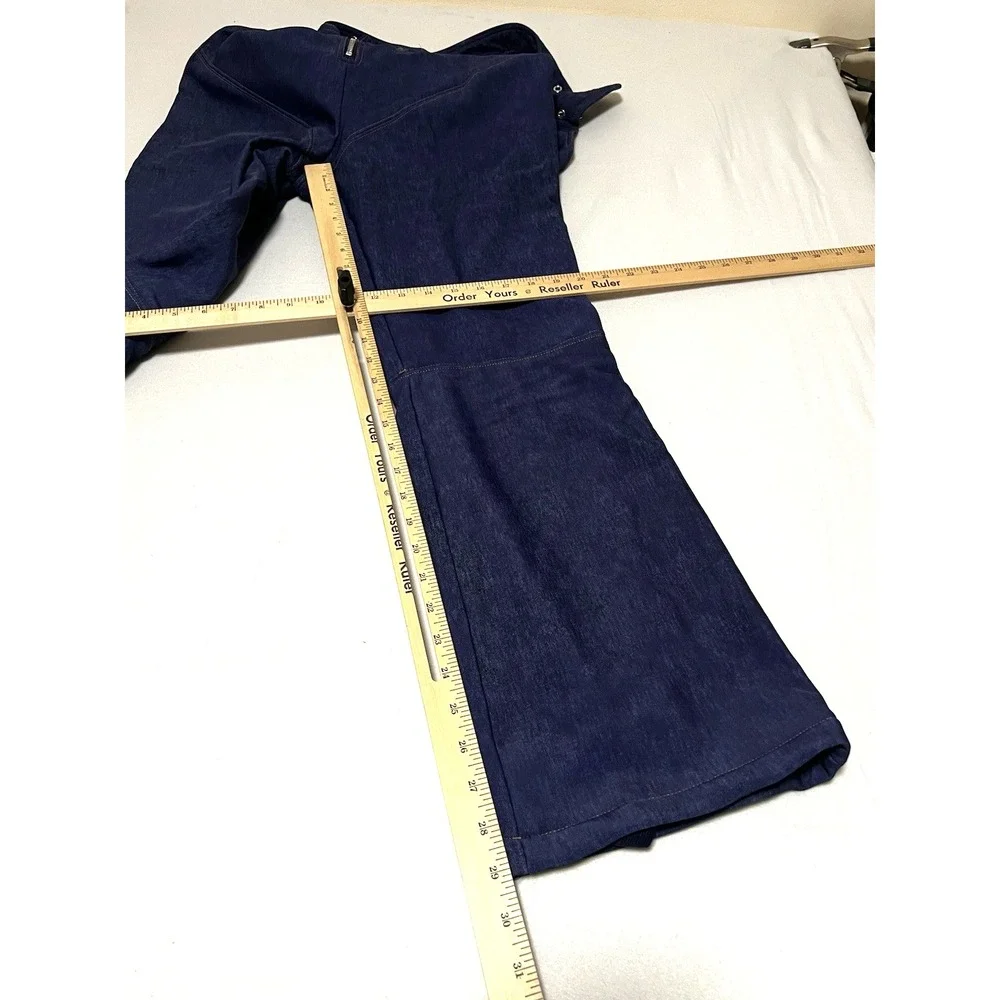 We Wore What Women's Sleeveless‎ Ski Suit Darkwash Denim Texture Size L